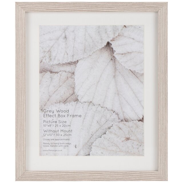 Grey Wood Effect Box Photo Frame 10 x 8 inch - The Port. Co Gallery - Wilko - image 1