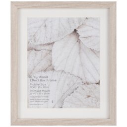 Grey Wood Effect Box Photo Frame 10 x 8 inch - The Port. Co Gallery - Wilko