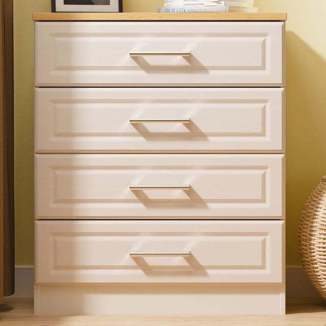 Crowndale Kent 4 Drawer Kashmir Ash and Modern Oak Chest of Drawers Ready Assembled - Kashmir Ash & Modern Oak - Wilko - image 1