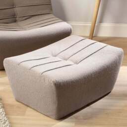 Desser Furniture Shadow Grey Boucle Fabric Cosy Pouffe Footstool - Size: 39.0 cm x 83.0 cm x 65.0 cmcm - Wilko