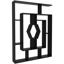 Decorotika Labrina 12 Shelf Black Hexagonal Geometric Bookcase - Size: 134 x 134 x 22cm - Wilko - thumbnail 3