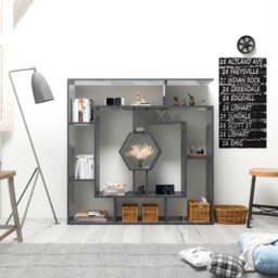Decorotika Labrina 12 Shelf Black Hexagonal Geometric Bookcase - Size: 134 x 134 x 22cm - Wilko - thumbnail 4