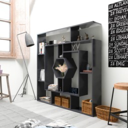 Decorotika Labrina 12 Shelf Black Hexagonal Geometric Bookcase - Size: 134 x 134 x 22cm - Wilko - thumbnail 5
