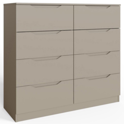 FWStyle Luno 8 Drawer Brown Modern Wide Chest of Drawers - Wilko - thumbnail 3