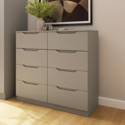 FWStyle Luno 8 Drawer Brown Modern Wide Chest of Drawers - Wilko - thumbnail 7