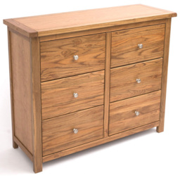 Cabinet Bits Trivento 6 Drawer Brown Chrome Knob Chest of Drawers - Wilko - thumbnail 4