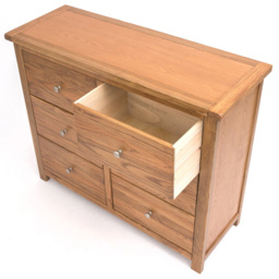 Cabinet Bits Trivento 6 Drawer Brown Chrome Knob Chest of Drawers - Wilko - thumbnail 5