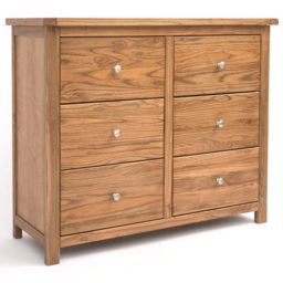 Cabinet Bits Trivento 6 Drawer Brown Chrome Knob Chest of Drawers - Wilko - thumbnail 3