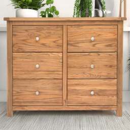 Cabinet Bits Trivento 6 Drawer Brown Chrome Knob Chest of Drawers - Wilko - thumbnail 1