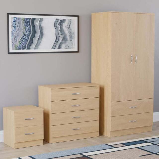 Vida Designs Riano Pine 3 Piece Bedroom Furniture Set - Wilko - image 1