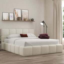 DS Living Ovella Small Double Ivory Cubed Ottoman Bed - Cream - Wilko