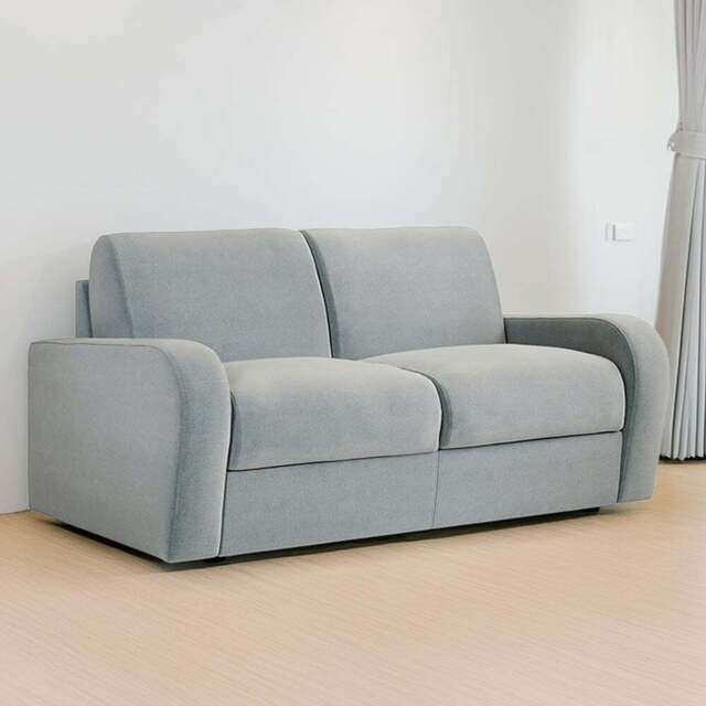 Jay-Be Deco 2 Seater Brushed Twill Sky Sofa Bed with e-Sprung Mattress - Blue - Wilko - image 1