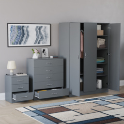 Vida Designs Riano Grey 3 Piece Bedroom Furniture Set - Wilko - thumbnail 6