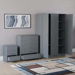 Vida Designs Riano Grey 3 Piece Bedroom Furniture Set - Wilko - thumbnail 5