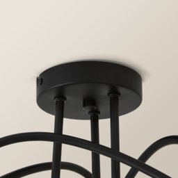 ValueLights Malcom 3 Arm Smoked Glass Shade Matt Black Twisted Ceiling Light with Bulb - Size: 30 x 58 x 52cm - Wilko - thumbnail 5