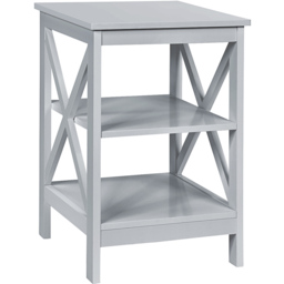 Costway Grey 3 Tier Wooden Side Table - Size: 40 x 40 x 61cm - Wilko - thumbnail 3