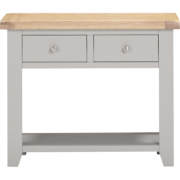 Seconique Windsor 2 Drawer Pebble Grey and Oak Console Table - Size: 70.5 x 85 x 34cm - Pebble Grey/Oak - Wilko - thumbnail 5