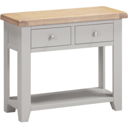 Seconique Windsor 2 Drawer Pebble Grey and Oak Console Table - Size: 70.5 x 85 x 34cm - Pebble Grey/Oak - Wilko - thumbnail 3