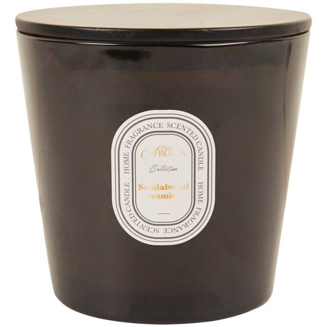 Sandalwood and Jasmine 3 Wick Candle - Brown - Size: 13.6 x 13.2 x 13.6 cm - Wilko - image 1