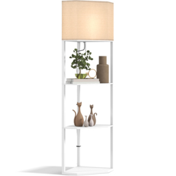 Portland 3 Shelf White Corner Floor Lamp - Size: 159 x 37 x 50cm - Wilko - thumbnail 4