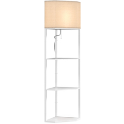 Portland 3 Shelf White Corner Floor Lamp - Size: 159 x 37 x 50cm - Wilko