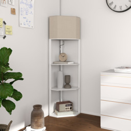 Portland 3 Shelf White Corner Floor Lamp - Size: 159 x 37 x 50cm - Wilko - thumbnail 6