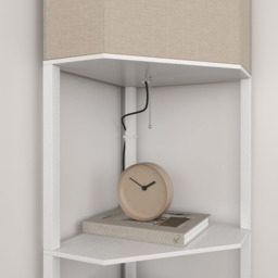 Portland 3 Shelf White Corner Floor Lamp - Size: 159 x 37 x 50cm - Wilko - thumbnail 5