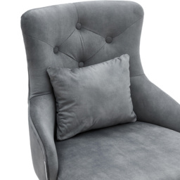 Living and Home Grey Velvet Tufted Dining Chair - Size: Single - Wilko - thumbnail 6