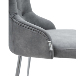 Living and Home Grey Velvet Tufted Dining Chair - Size: Single - Wilko - thumbnail 7