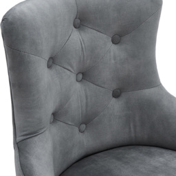 Living and Home Grey Velvet Tufted Dining Chair - Size: Single - Wilko - thumbnail 4