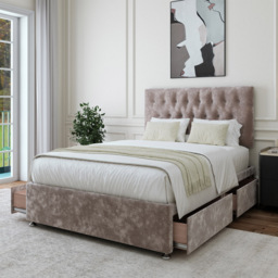 Bedmaster King Size Silver Chenille 4 Drawer Divan Base - Wilko - thumbnail 3