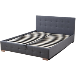Indoor Living The Oslo King Size Grey Linen Gas Lift Ottoman Bed Frame with Tufted Headboard - Wilko - thumbnail 3