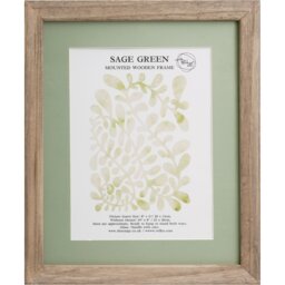 Sage Green Mounted Wooden Photo Frame Green 8 x 6in - The Port. Co Gallery - Wilko - thumbnail 1