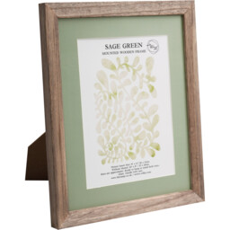 Sage Green Mounted Wooden Photo Frame Green 8 x 6in - The Port. Co Gallery - Wilko - thumbnail 3