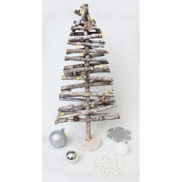 St Helens Brown Wooden White Snow Birch Christmas Tree - Size: 440 x 210 x 80cm - Red - Wilko - thumbnail 4