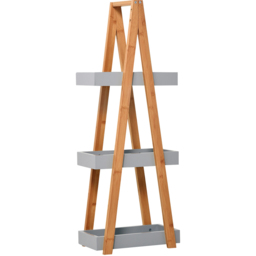 Portland 3 Shelf Natural Bathroom Storage Unit - Size: 30 x 18 x 81cm - Brown - Wilko - thumbnail 3