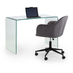 Julian Bowen Amalfi Bent Glass Desk Clear - Size: 55 x 110 x 76cm - Wilko - thumbnail 5