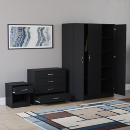 Vida Designs Riano Black 3 Piece Bedroom Furniture Set - Wilko - thumbnail 5
