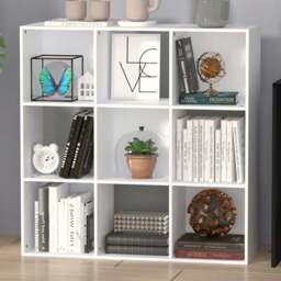 HOMCOM 9 Cube White Storage Cupboard Bookshelf - Size: 91.5 cm x 29.5 cm x 91.5 cmcm - Wilko - thumbnail 1