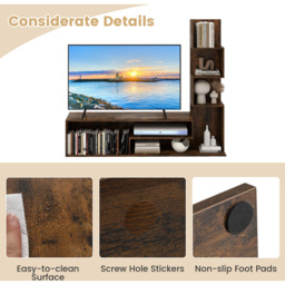 Costway Rustic Brown Media Console Table - Size: 145 x 30 x 121cm - Wilko - thumbnail 6