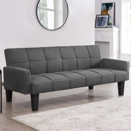 Home Detail Levine Double Sleeper Dark Grey Fabric Sofa Bed - Size: 3 Seater - Wilko