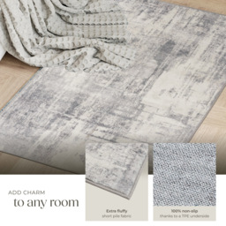 tectake Nadira Non Slip Washable Rug 110 x 60 x 0.6cm - Size: 0.6 x 60 x 110cm - Cream - Wilko - thumbnail 5