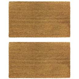 JVL Manor Plain Latex Coir Door Mat 40 x 70cm 2 Pack - Brown - JVL Homewares - Wilko - thumbnail 1