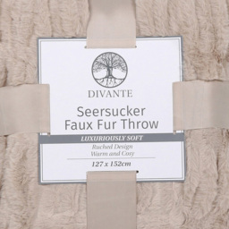 Divante Mink Seersucker Faux Fur Throw 127 x 152cm - Wilko - thumbnail 7