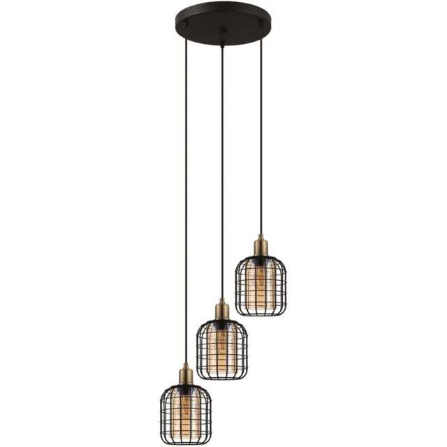 EGLO Chisle Black 3 LED Steel Pendant Light - Size: 130 x 43 x 130cm - Wilko - image 1
