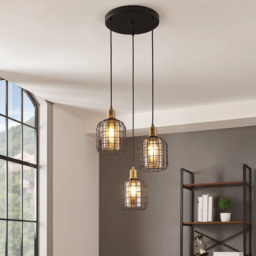 EGLO Chisle Black 3 LED Steel Pendant Light - Size: 130 x 43 x 130cm - Wilko - thumbnail 3
