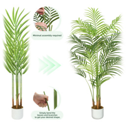 Palm Tree Indoor Artificial Plant 140cm - Size: 140 x 30 x 30cm - Green - MCC - Wilko - thumbnail 4