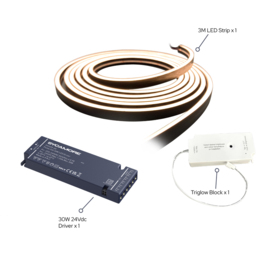 Sorrelis Aelric Triglow Black Flexible LED Strip 3m - Size: 300 x 0.7 x 0.5cm - White - Wilko - thumbnail 4