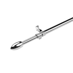 Chrome Plated Cafe Rod 75 to 120cm - Size: 75 - 120cm - Silver - Wilko - thumbnail 3