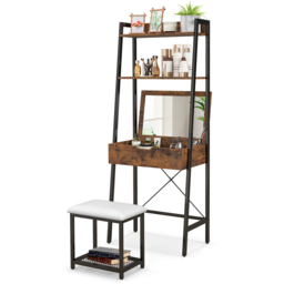 Costway Black Vanity Dressing Table Set with Mirror - Wilko - thumbnail 4
